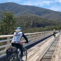 Cyclists on McKillops Bridge